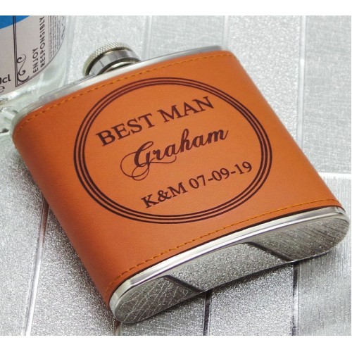 Personalised Leather Hip Flask Personalised Leather Hip Flask